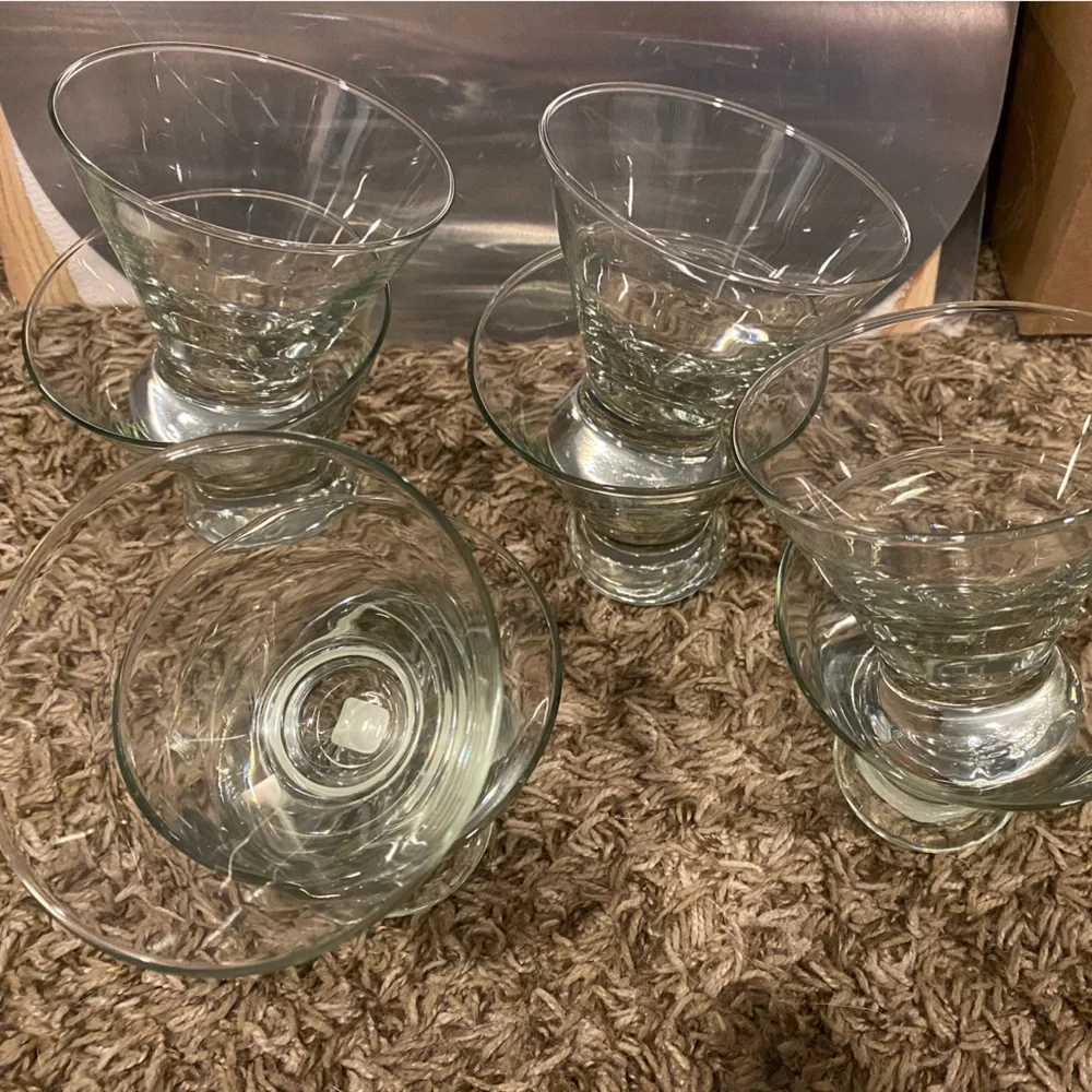 Set of 4 brand new Dizzy cocktail glasses by Crate & Barrel